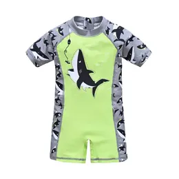 One-parçalar 2017 Yaz Çocuk Mayo Bir Parça Serin Köpekbalığı Baskı Elden Mayo Plajı Giyim Çocuk Giyim H240508