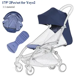 175 ° Barnvånare Huven Sittliner för Babyzen Yoyo Canopy Cover Cushion Fit Yoyo2yoya Pram Sunshade 1 1 Tygvagn Tillbehör 240508