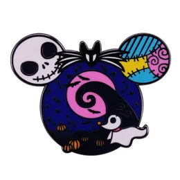 Spooky Nightmare Brosch Jack-SkellingTonnn Zero Pumpkin Emalj Pin Halloween Fantasy Badge Collection