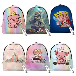 Backpack Rip Technoblade Good Game Schoolbag 3D Printing Cartoon Dream Smp Cosplay Key Chain For Men Women