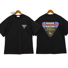 RHUDE Tシャツ夏アメリカハイストリートココナッツパームトラックプリントメンズデザイナーTシャツルースカジュアルメンズとレディースカップルと同じ丸いネックTシャツ521