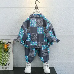 Clothing Sets 2024 Boys Denim Baby Suits Children's Autumn Jacket 2pcs Foreign Style Spring Clothes Set