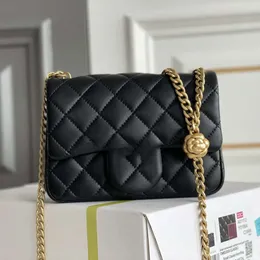 Mirror quality Designer Flap 18CM Genuine Leather Chain Shoulder Bag With BOX