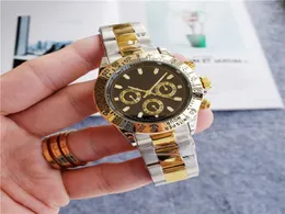 Дешевые мужчины Женщины модные золотые часы дизайн нержавеющей стали Все циферблаты автоматические движения механические часы 13 Цветные нарушения6396380