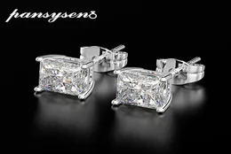 Pansysen Pansysen Classic 6mm 7mm 8mm quadrata fatta per l'impegno di matrimonio Moissanite Orecchini per donne 925 Gift di gioielli sottili Sier Sier77709866