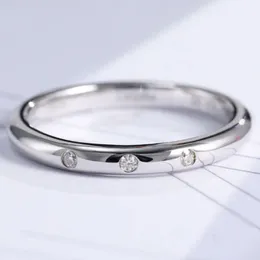 Männer Frauen Moissanit Ring S925 Festes Sterling Silber Einfache elegante Moissanit-Paarringe für Hochzeitstagsgröße 5-11
