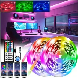 5050 5V USB LED şerit ışığı RGB bant 10 metre wifi bluetooth şerit buz ipi tatil aydınlatma oyun oyuncusu duvar odası dekorasyonu 240508