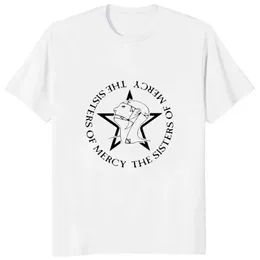 Camisetas masculinas A banda de camiseta das irmãs da misericórdia post punk goth rock masculino e mulheres t venda quente slve slve o jarac strtwear estilo ts y240509