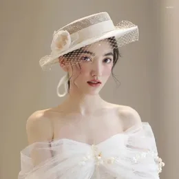 أغطية رأس القبعة الزفاف زهرة القناع القناع po الأنيقة الطراز الإنجليزي الأعلى