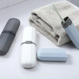 Taşınabilir diş fırçası tutucu kutusu açık seyahat kampı diş fırçası depolama organizatörü kılıf banyo aksesuarları diş macunu kutusu