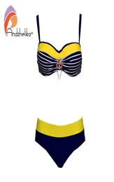 Andzhelika sexy a strisce a strisce plus size da donna in bikini da bagno decorazione in metallo decorazione in bikini set da bagno costumi da bagno brasiliano su costumi da bagno brasiliano 21033387755