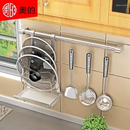 Kitchen Storage High Quality 304 Stainless Steel Shelf Pot Cover Wall Hanging Large Hanger Hook
