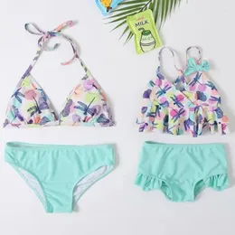 Women's Swimwear Pzhk Family Matching Mommy And Me Swimsuit Bikini Set Summer Beach Holiday Look Mom Daughter Clothes