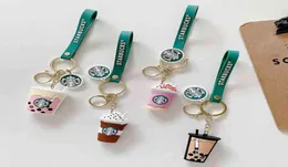 Keychains PVC Threedimensional Star Dad Milk Tea Coffee Cup Key Chain Car Ring Cake Decoration Blind Box Gift8902378