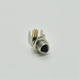 PCB Waterproof Heavy Connector M8 4P Curved Needle Female Socket Connector Adapter