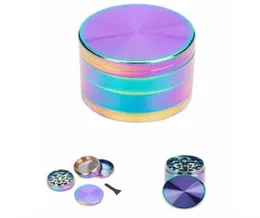 4 lager 40mm Dazzle Color Tobacco Crushers Kvarnar Ice Blue Metal Zinc Eloy Herb Grinder Rainbow Rökning Tillbehör Sea Shipp3762845