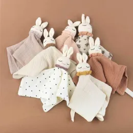 Asciugamani abiti all'uncinetto coniglio per bambini in allattamento al bavaglino coperta per ragazzi e traspirabile asciugamano umore infantile calmante