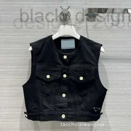 Frauenwesten Designer Street modische und gutaussehende Arbeitskleidung Kurzes Denim Vest 7t37 7bk7