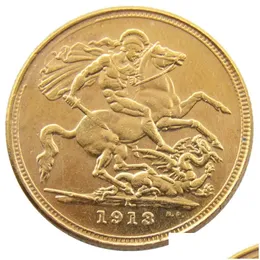 Arts And Crafts United Kingdom 1 Sovereign 1911 1919 7Pcs Date For Chose Craft Gold Plated Copy Coins Promotion Factory Nice Home Acce Otakx