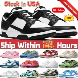 Designer Running Shoes Us Stocking Men Sneakers Lows White Black Panda Local Warehouse Triple Pink Green Glow Active Fuchsia i USA Mens Womens Casual Trainers Gai S