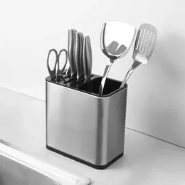 Knief Holder Tube Spoon Storage Box Rack Kitchen Cutlery Organizer Tableware Draining Chopstick Cage With Water Outlet Tray