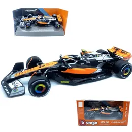 Bburago 1 43 McLaren McL60 #4 Lando Norris #81 Oscar Piastri Alloy Car Die Cast Model Toy Set 240506