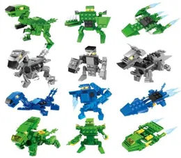 Строительный блок динозавра игрушки Minifig Surprise Eggs 3 в 1 блоки и бойцы детский игрушечный кирпич 9392235
