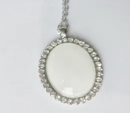 50pcslot Oval Form Sublimation Glass Metall und Glas Halskette für benutzerdefinierte Promotion Geschenke68323511761519