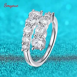 Band Rings Smyoue 10 Gem All Molybden Silicone Ring for Women Sparklflawless Lab Create Diamond Wedding Ring S925 Sterlsilver Jewelry J240508