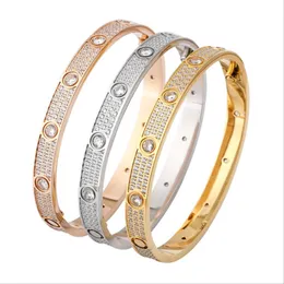 Bracciale Charm for Women Men Love Bangle Silver Rose Gold Titanio in acciaio Designer di gioielli Cavivitore Diamante Braceletti Braccialetti B 237i