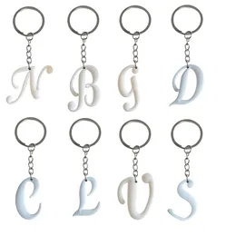 Клайф -шнурки белые большие буквы для ключей вечеринки Favors Key Chain Ring Gist Gift Fan