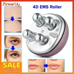 Домашний инструмент красоты EMS Wirels 4D Drum Bacial Lift Lift Massager с микрокатором для ужесточения морщин и удаления многофункциональной красоты Q240508