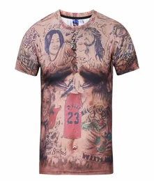 2018 Men039s Odzież Nowy przylot Oneck krótki rękaw 3D T Shirt Men Casual Tshirt Tattoo Muscle Man Tees 5xL4955933