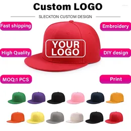 Ball Caps SLECKTON Custom Hat High-quality Hiphop Snapback Logo Embroidery Brand Design Trucker Cap For Men Wholesale Adult Kids