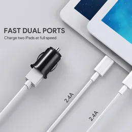 2024 Neues neues Mini -Auto -Ladegerät Dual USB 4.8A Schnellladegerät für Xiaomi tragbares Telefon Ladegerät Schnelles Ladevorgang für Reisen kleiner Größe in Carfor
