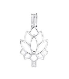 10st Pearl Cage Necklace Pendant Lockets Essential Oil Diffuser Lotus tillhandahåller Silverplated Silver Plus din egen pärla gör det 4977058