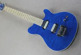 الجيتار Flyoung الأزرق مبطن القيقب أعلى الغيتار الكهربائي مع وحشي الالتقاط ، عرض تخصيص