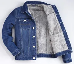 Men039s Jackets Autumn Winter Mens Plus Velvet Cotton Denim Jacket Male Thick Warm Lined Fleece Jeans Blue Slim Coat Top 2022Me8701919