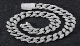 Colar de corrente pesada Largura de 18 mm 16182022224 polegada Bling Bling Bling Cuban Chain Colar Bracelet para homens Jóias punk2010861