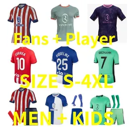 2024 2025 Memphis Athletic Madrids R.DE Paul Griezmann Carrasco Soccer Jerseys 23 24 25 Player Version Lemar Koke M. Llorente Camisetas de Futbol Men Kids Fooball Shirt