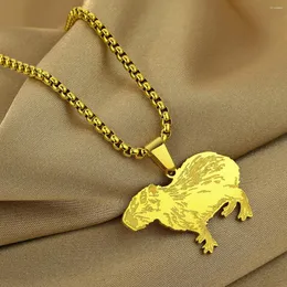 Colares pendentes Colar de Lutaku Capybara para homens homens aço inoxidável Maior Presente de festa de aniversário da moda de jóias de roedores da moda