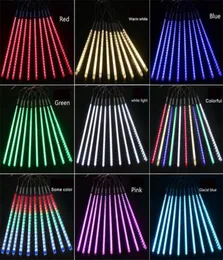 30cm 8 lampsset Doublesided Patch Meteor Shower Lamp Set LED Light Bar Decorative Light Outdoor Waterproof Tube Colored Light3676329