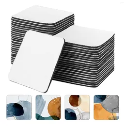 Vinglas 50st Square Sublimation Blank Cup Coasters gummi DIY Värmeöverföringsmatta