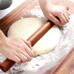 Ny naturlig omålad ebenholts Rolling Pin Kök Hushåll Massivt trä Mjöl Free Rolling Pin Rolling Pin Ded Roller Trä för massivt trä Mjöl Free Dough Roller