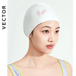VECTOR elastic silicone rubber waterproof ear protection long hair sports swimming pool cap without size swimming cap 240506