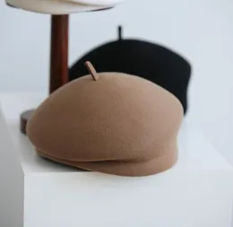 Hepburn Style 100% lia wełna beret dziewczyna urocza malarz hat lady cloche poczuł się pillbox cap3296977