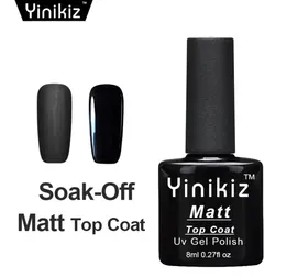 yinikiz 2017トップベースコートブラックカラーマット光沢のあるuv led esak offeg off gel polish set frosted surface matt top coat gel5110125