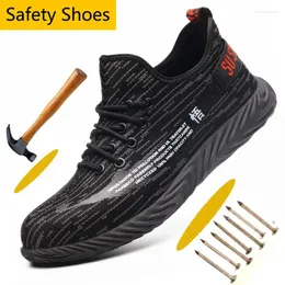 Casual Shoes Men's Protective Steel Toe Cap Anti-smashing Safety For Men Light Mesh Sport Anti-Puncture Work