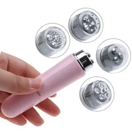 Strumento di bellezza della casa Mini portatile a 4 teste Electric Electric Massager Facial Massage Dispositivo Stick per il miglioramento della penna Q240508