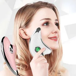 أداة الجمال المنزلية Microcurrent Guasha Facial Massager مكشطة كهربائية تشديد الجلد ورفع أداة التدليك التخليص الجمال Q240508